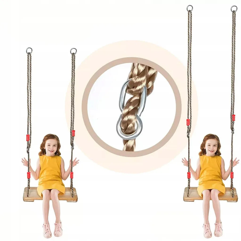 Medinės sodo sūpynės vaikams ir suaugusiems, tvirtos, 45x19x1,6 cm