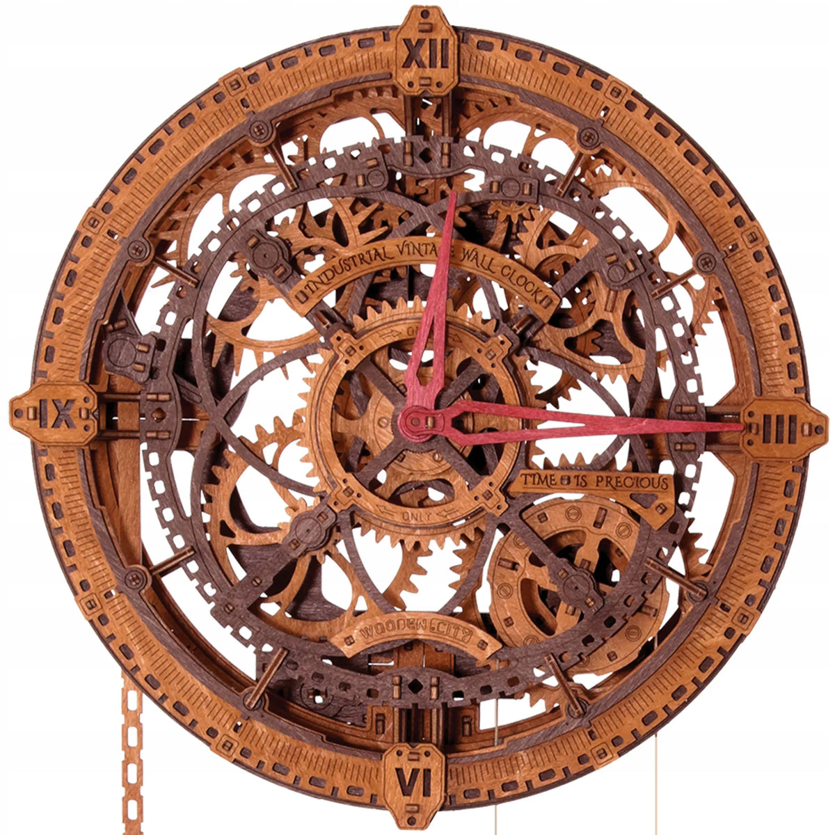 Medinis mechaninis modelis – industrinis laikrodis, skirtas surinkti savarankiškai