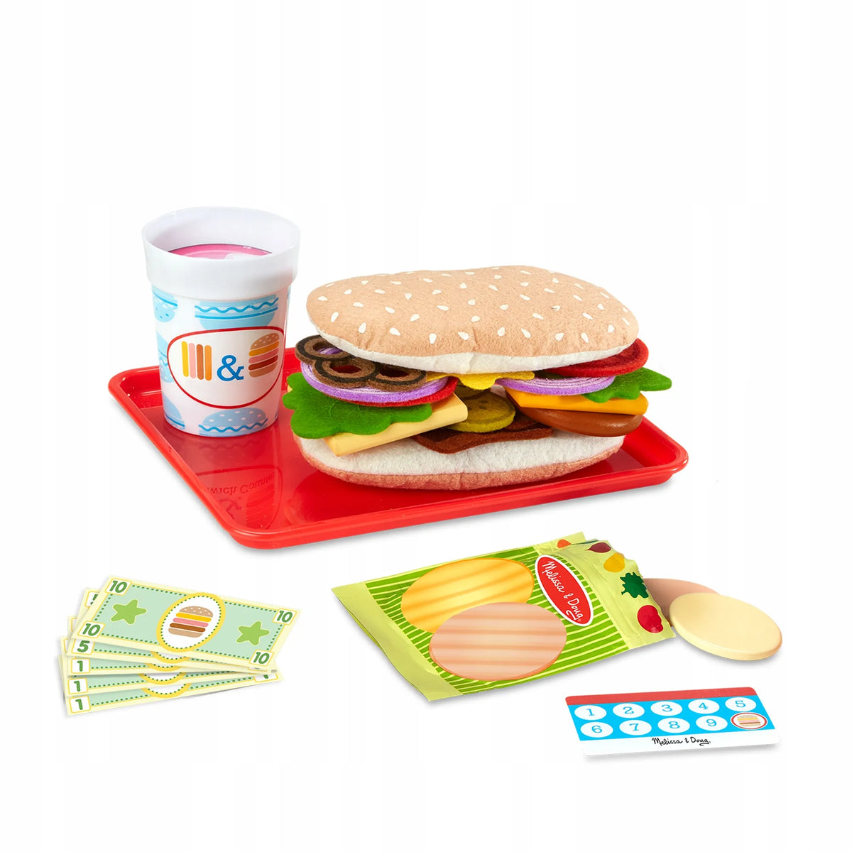 Medinis sumuštinių baras „Melissa & Doug“ – vaikų virtuvės ir restorano žaidimų rinkinys, 56 dalių