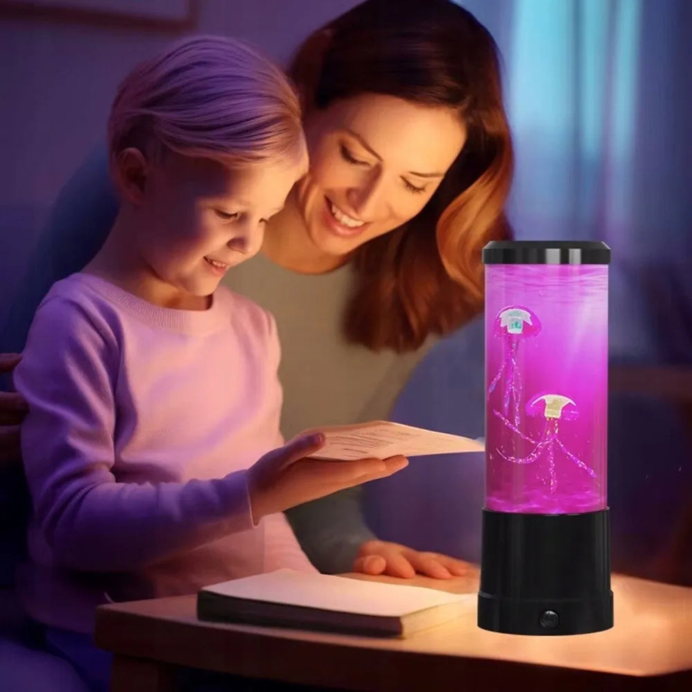Medūzų lempa lava RGB LED plaukiojančios medūzos spalvingas naktinis šviestuvas dekoracija