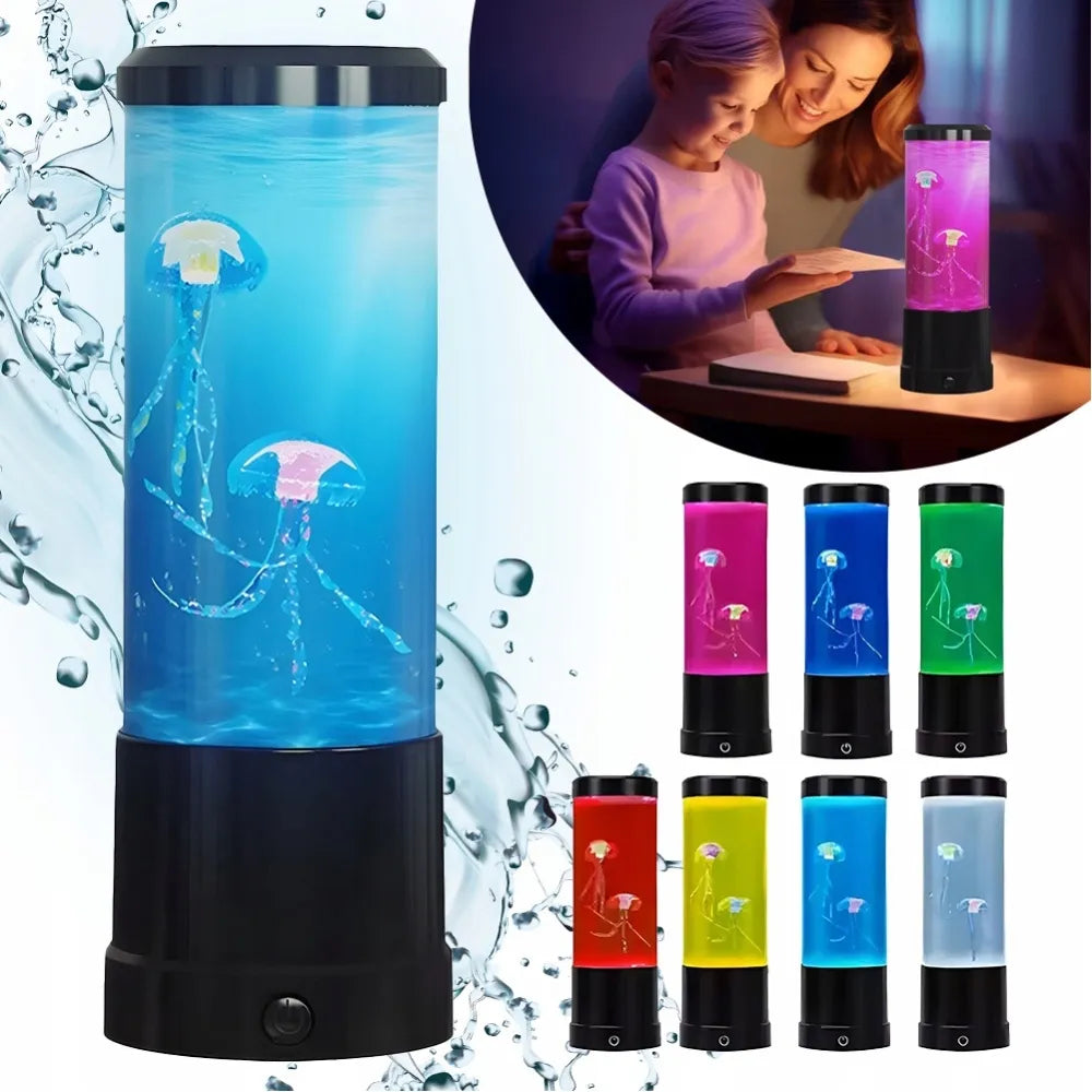 Medūzų lempa lava RGB LED plaukiojančios medūzos spalvingas naktinis šviestuvas dekoracija