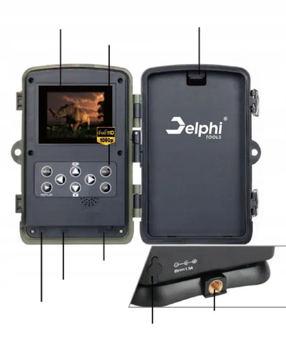 Medžioklės kamera Delphi HC-800A, 24Mpx, Full HD, IR 940nm, IP65