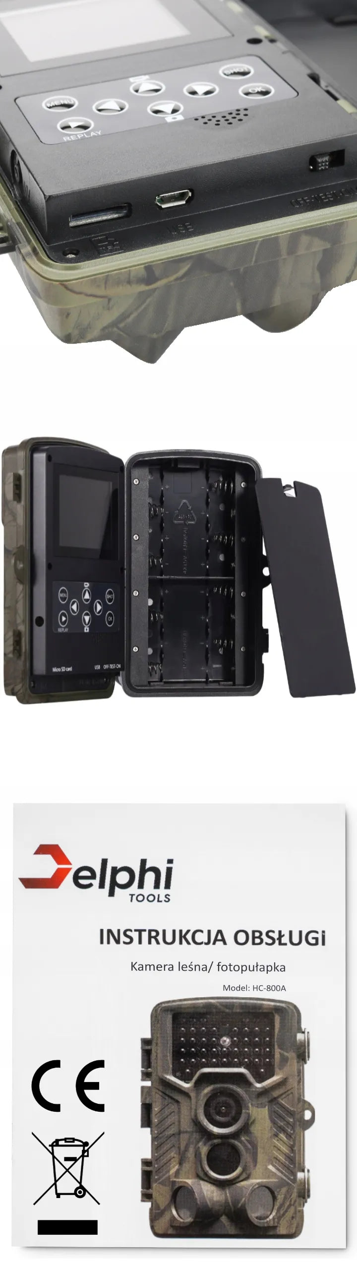 Medžioklės kamera Delphi HC-800A, 24Mpx, Full HD, IR 940nm, IP65