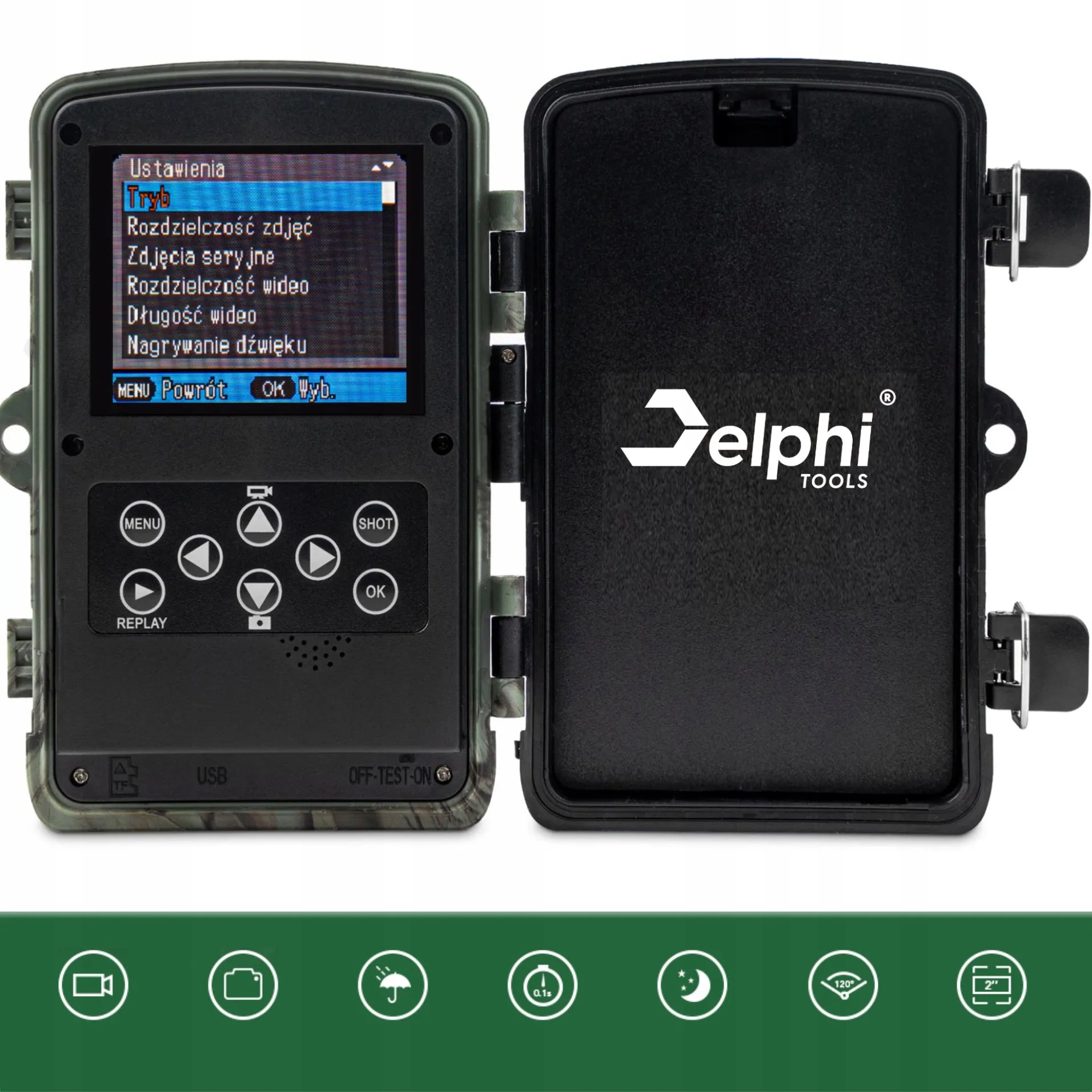 Medžioklės kamera Delphi HC-800A, 24Mpx, Full HD, IR 940nm, IP65