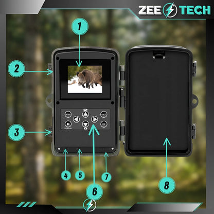 Medžioklės kamera ZeeTech HC-802A su judesio jutikliu, Full HD, IR naktiniu matymu ir lietuvišku meniu