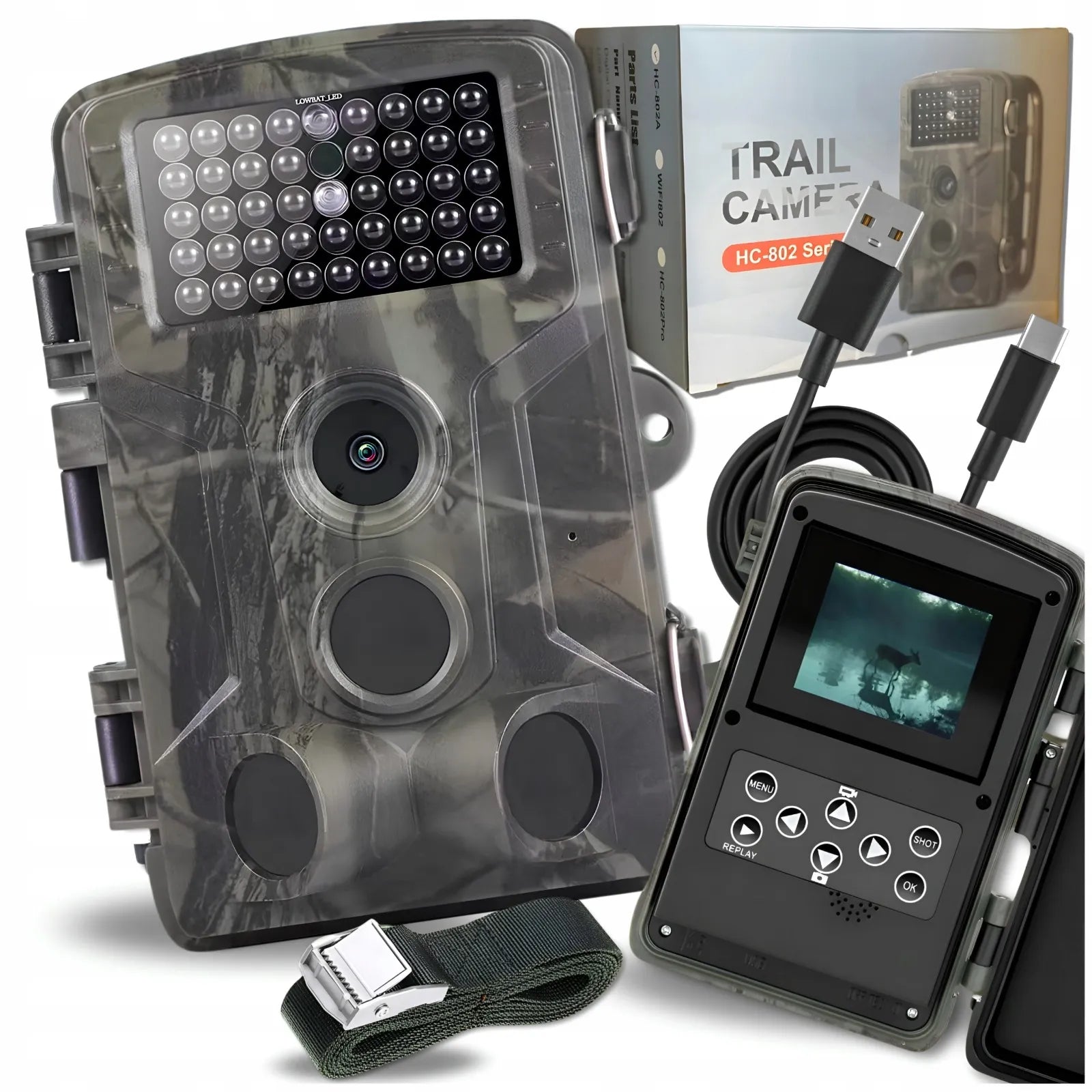 Medžioklės kamera ZeeTech HC-802A su judesio jutikliu, Full HD, IR naktiniu matymu ir lietuvišku meniu