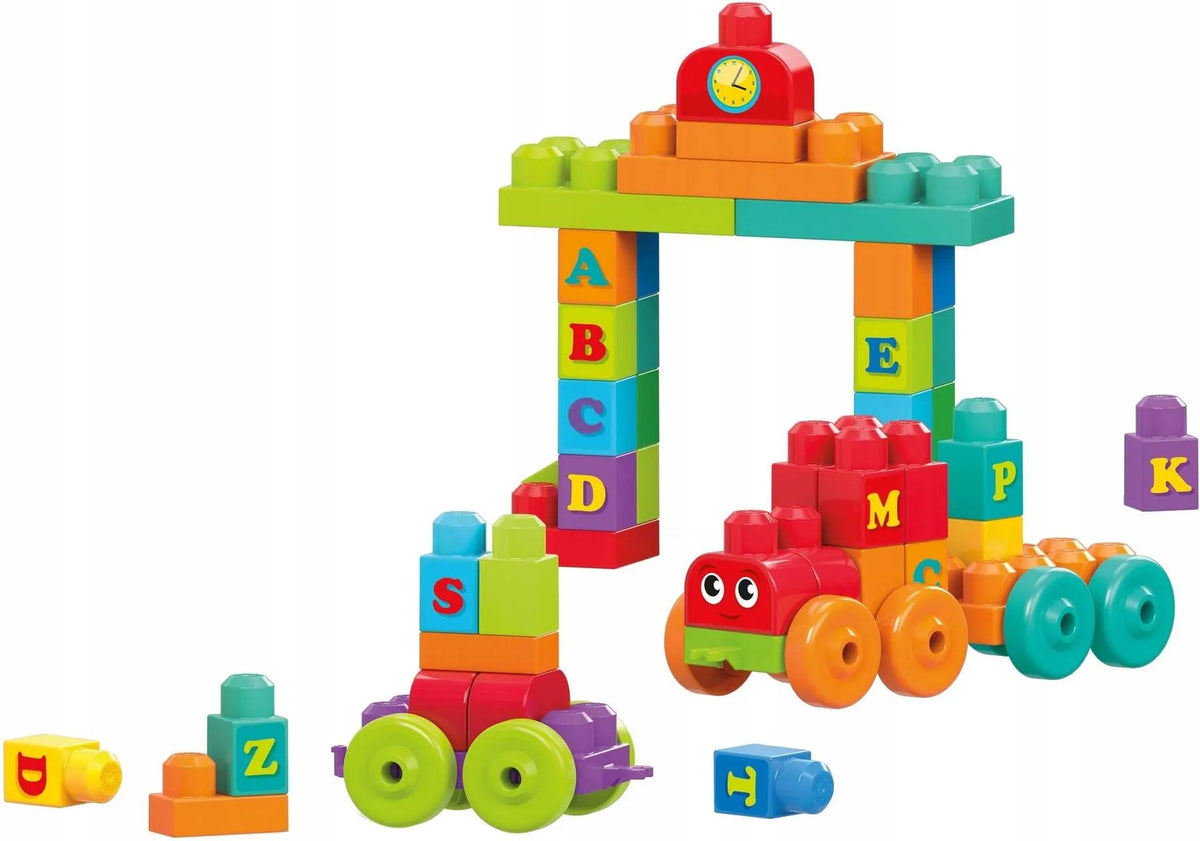 MEGA BLOKS konstruktorius „Mano pirmasis ABC traukinukas“, 60 dalių