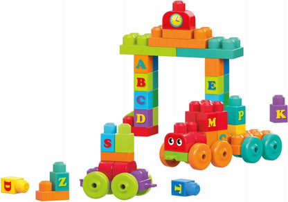 MEGA BLOKS konstruktorius „Mano pirmasis ABC traukinukas“, 60 dalių
