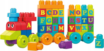 MEGA BLOKS konstruktorius „Mano pirmasis ABC traukinukas“, 60 dalių
