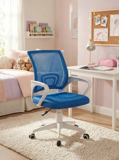 Mėlyna biuro kėdė sukamoji ergonominė, jaunimo kėdė NFX008