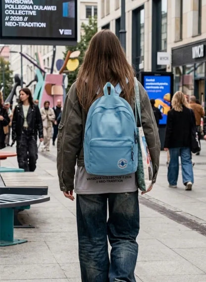 Mėlyna jaunimo mokyklinė miesto kuprinė, lengva ir neperšlampama