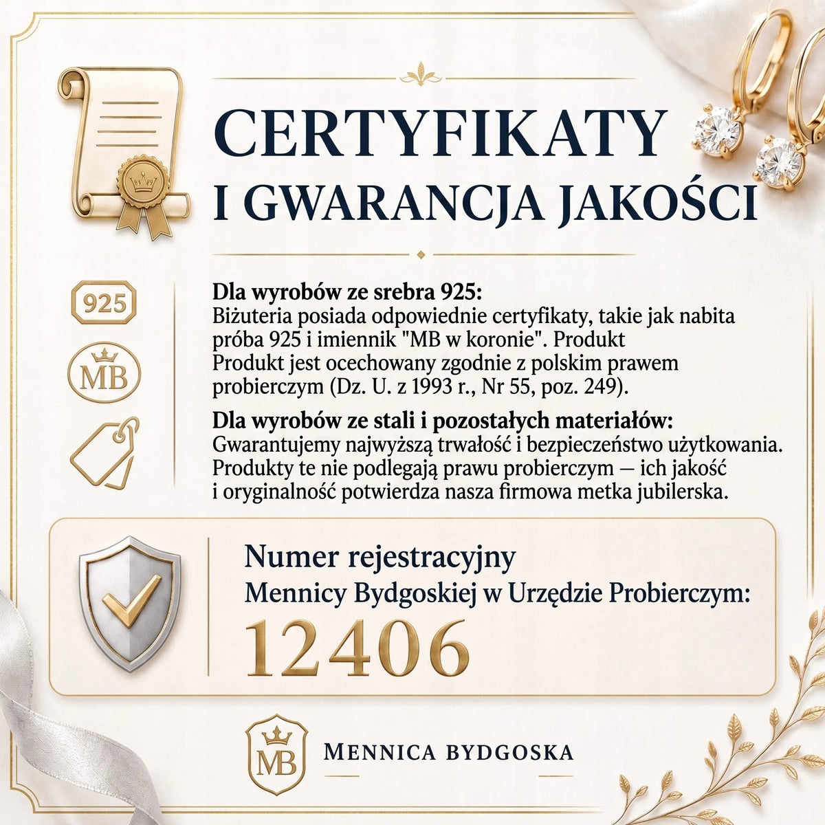 Mennica Bydgoska moteriškas sidabrinis kaklo papuošalas su grandinėle ir pakabuku, 925 praba