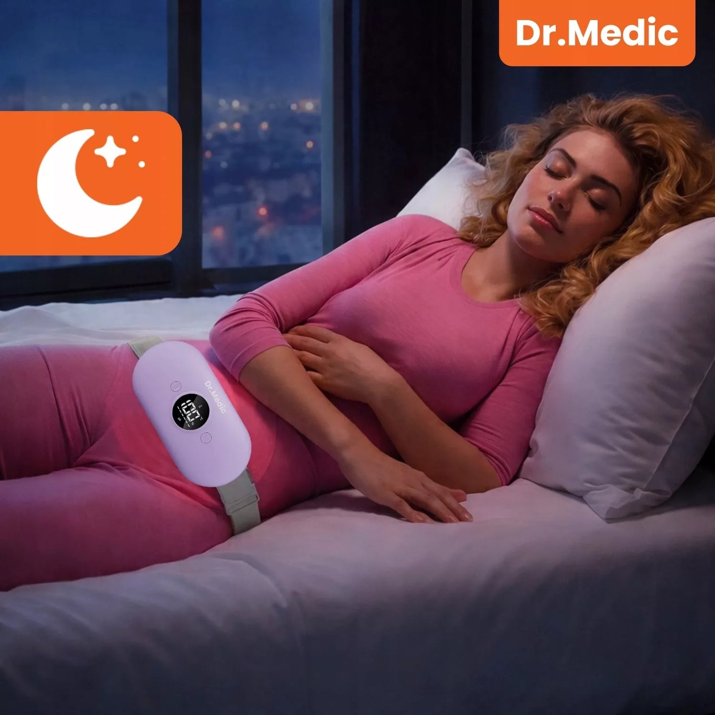 Menstruacinis diržas nuo mėnesinių skausmų, šildantis masažuoklis su vibracija