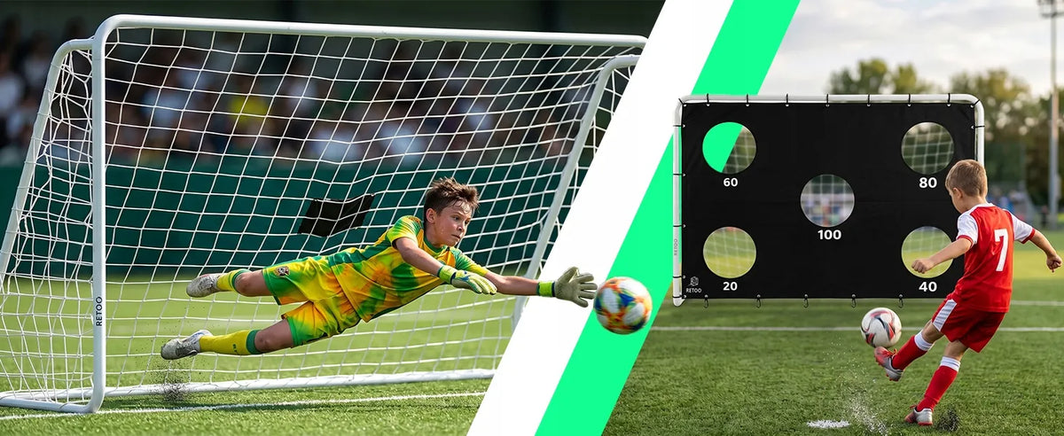 METALINIAI FUTBOLO VARTAI 240 × 170 CM SU TAIKLUMO TRENIRUOČIŲ SIENA, DR322
