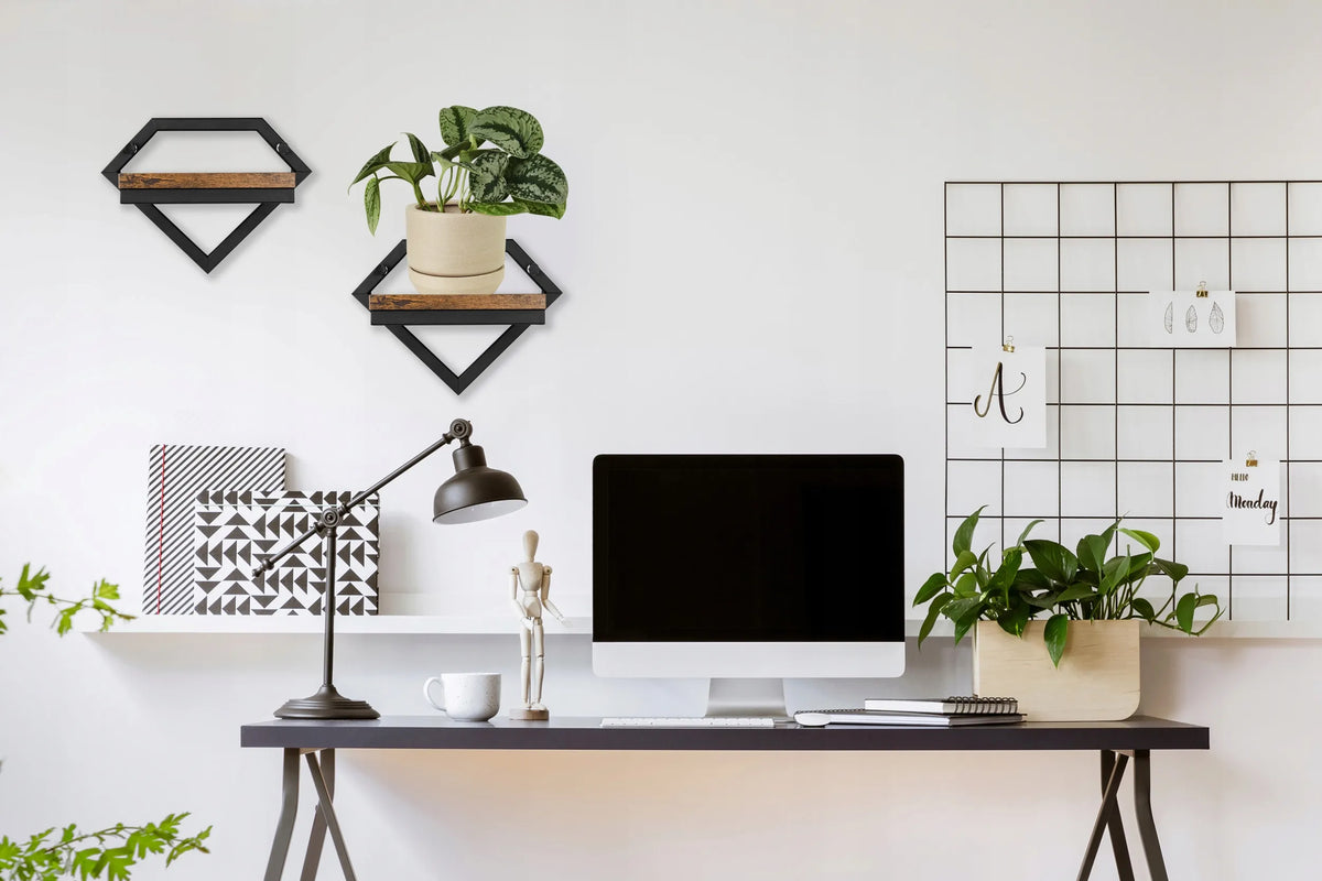 Metalinis sieninis vazonų laikiklis juodas Doron Rustic loft