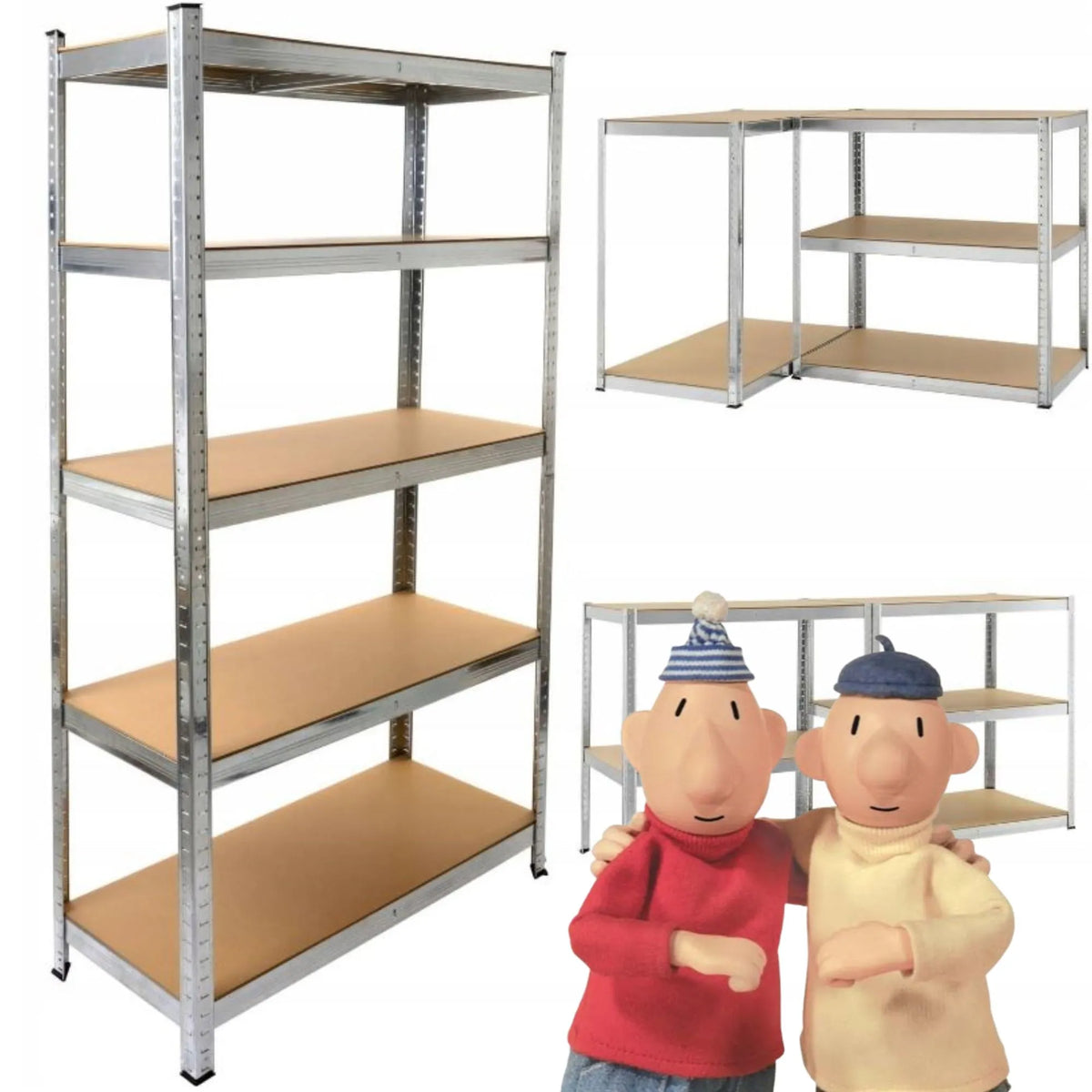 Metalinis stelažas „Malatec“ su 5 MDF lentynomis, 180 × 90 × 40 cm