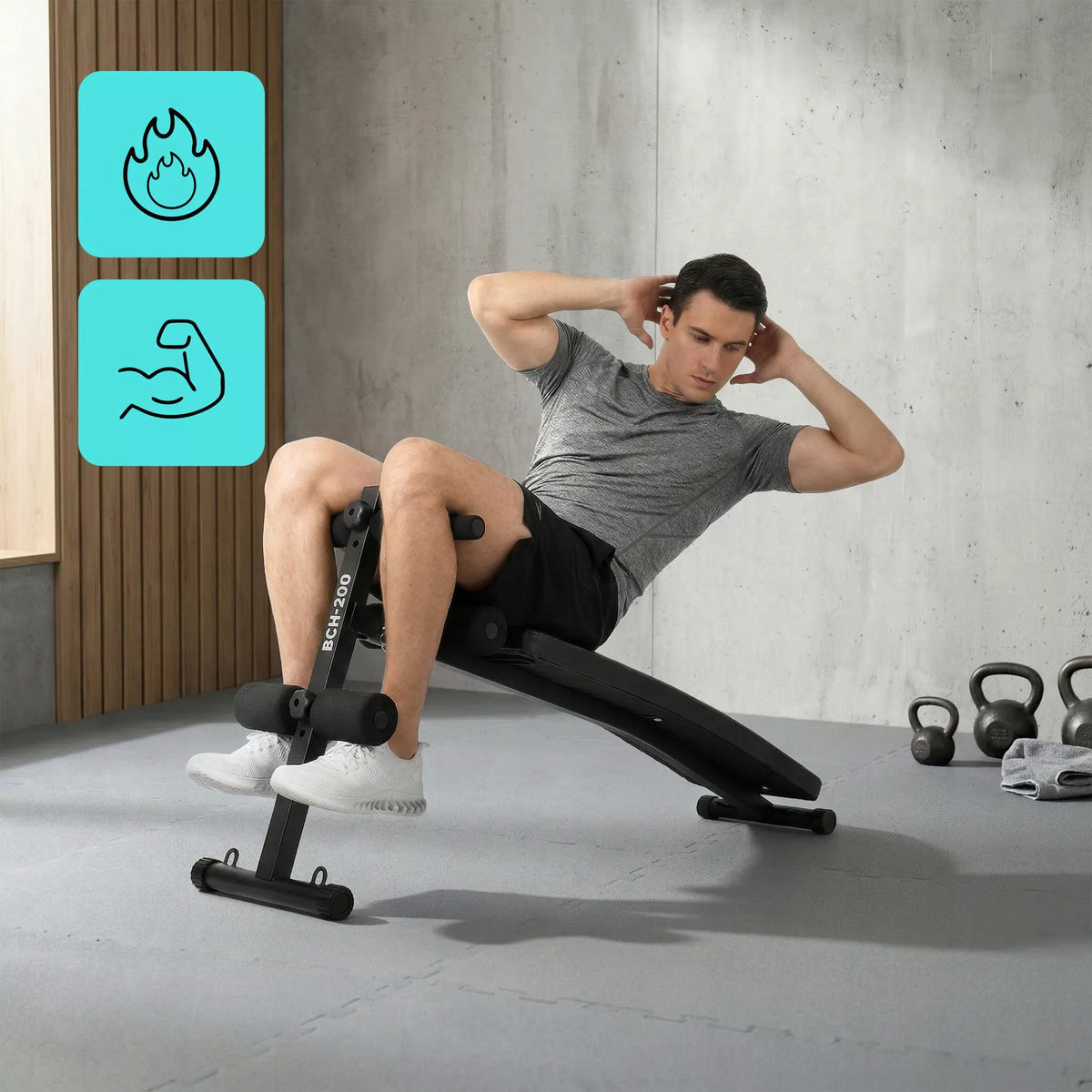 Meteor BCH-200 įstrižas treniruočių suoliukas pilvo presui, iki 150 kg
