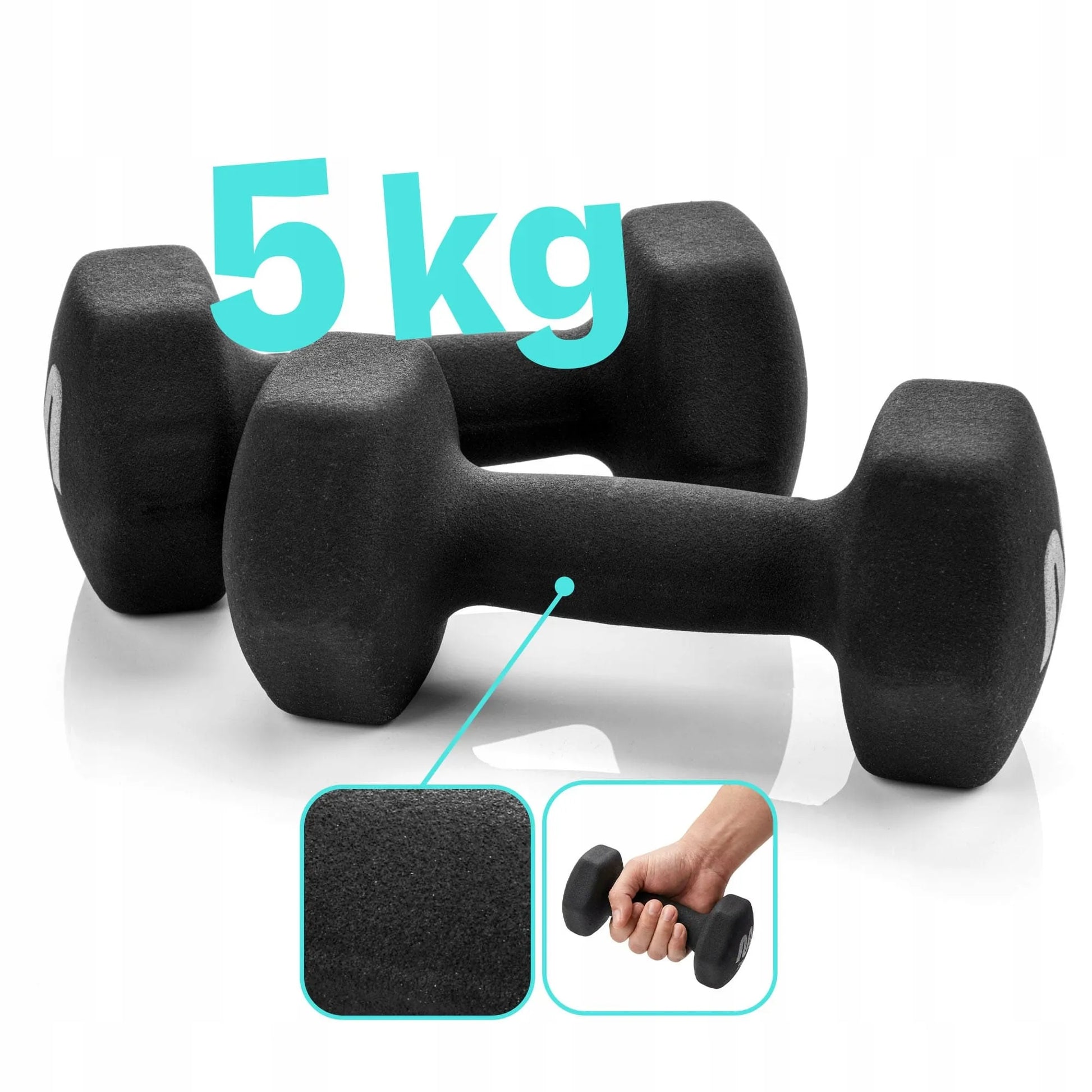 Meteor ketaus hantelių rinkinys 2x5 kg