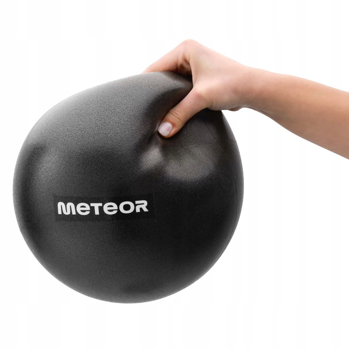 Meteor maža pripučiama pilateso ir reabilitacijos kamuolys, 22 cm, juodas