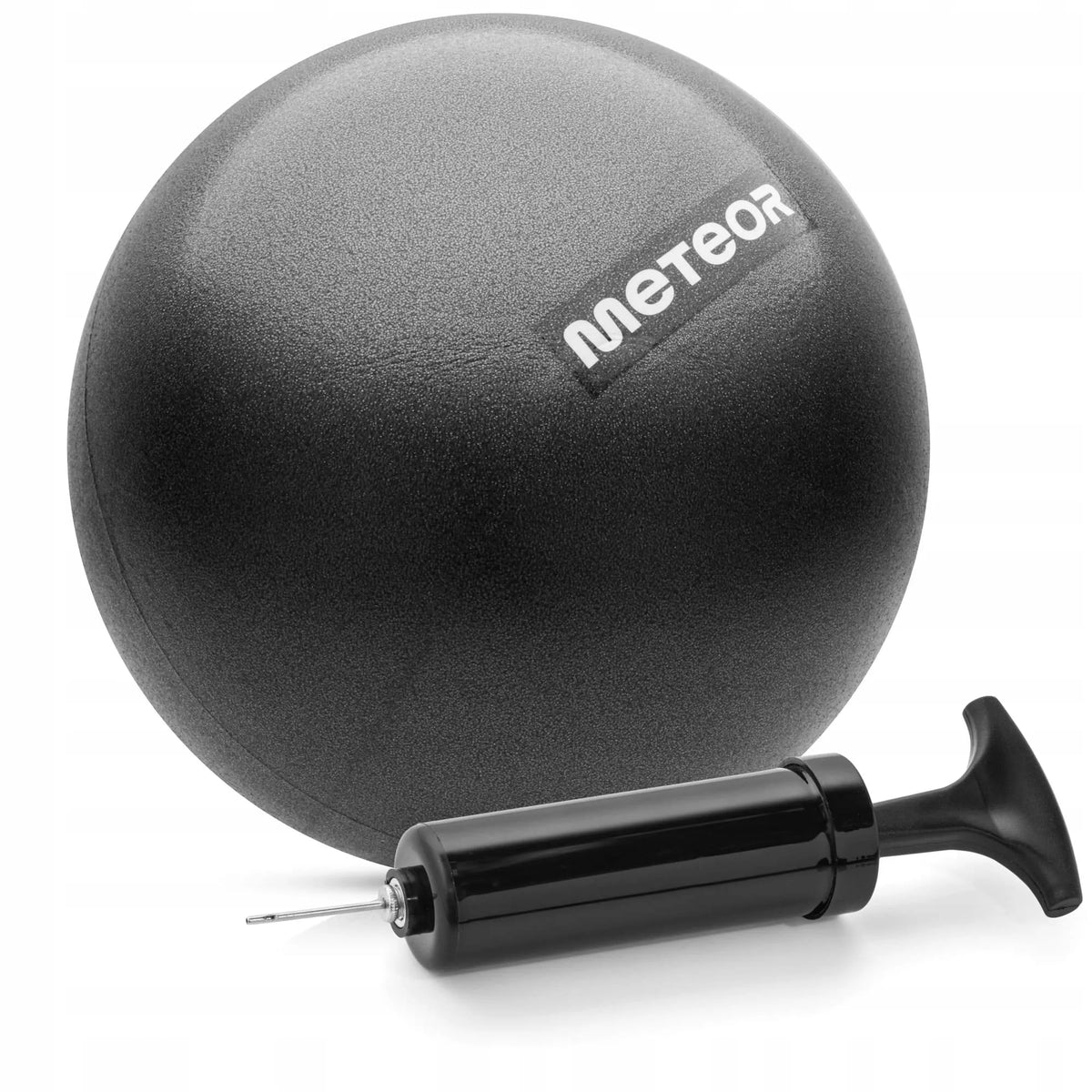 Meteor maža pripučiama pilateso ir reabilitacijos kamuolys, 22 cm, juodas