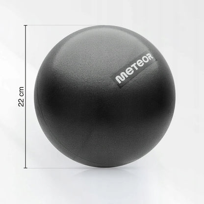 Meteor maža pripučiama pilateso ir reabilitacijos kamuolys, 22 cm, juodas
