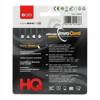 microSD kortelė IMRO 10/8G 8 GB
