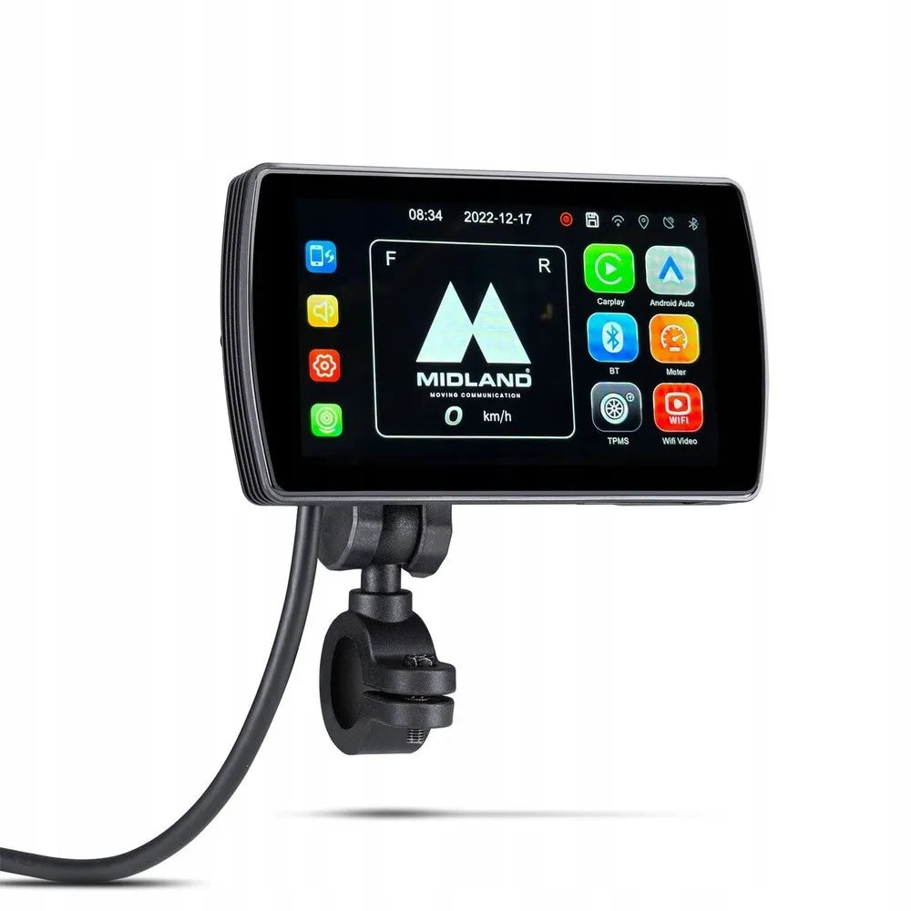 „Midland BikePlay PRO“ ekranas su „CarPlay“ ir „Android Auto“ motociklui