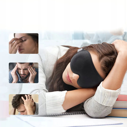 Miego kaukė 3D, 99% šviesos blokuojanti, reguliuojama