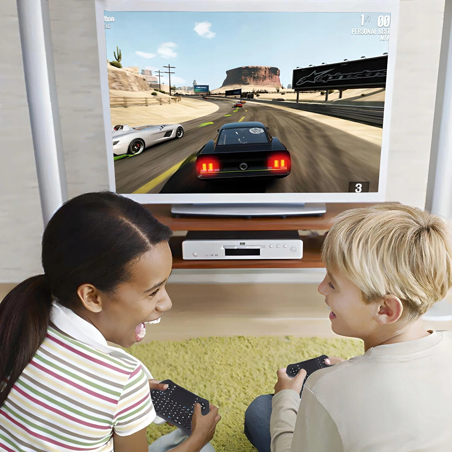 MINI BELAIDĖ KLAVIATŪRA SU LIETIMUI JAUTRIU SKYDŽIU SMART TV LED RGB APŠVIETIMAS
