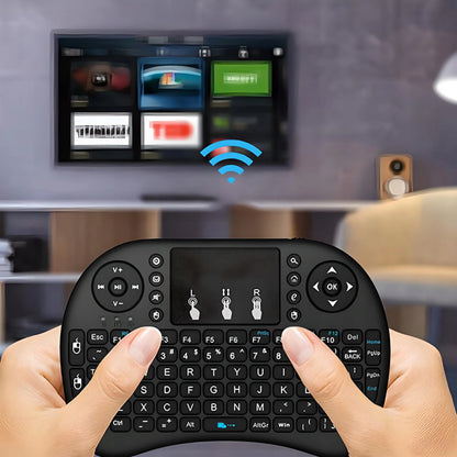 MINI BELAIDĖ KLAVIATŪRA SU LIETIMUI JAUTRIU SKYDŽIU SMART TV LED RGB APŠVIETIMAS