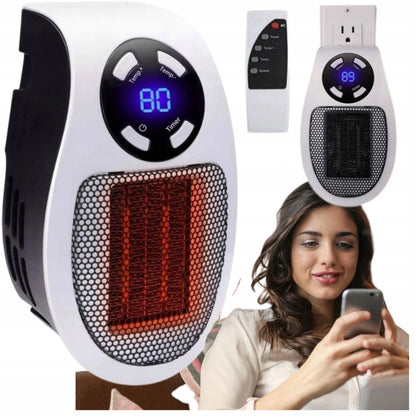 MINI elektrinis sieninis šildytuvas 500W su pulteliu