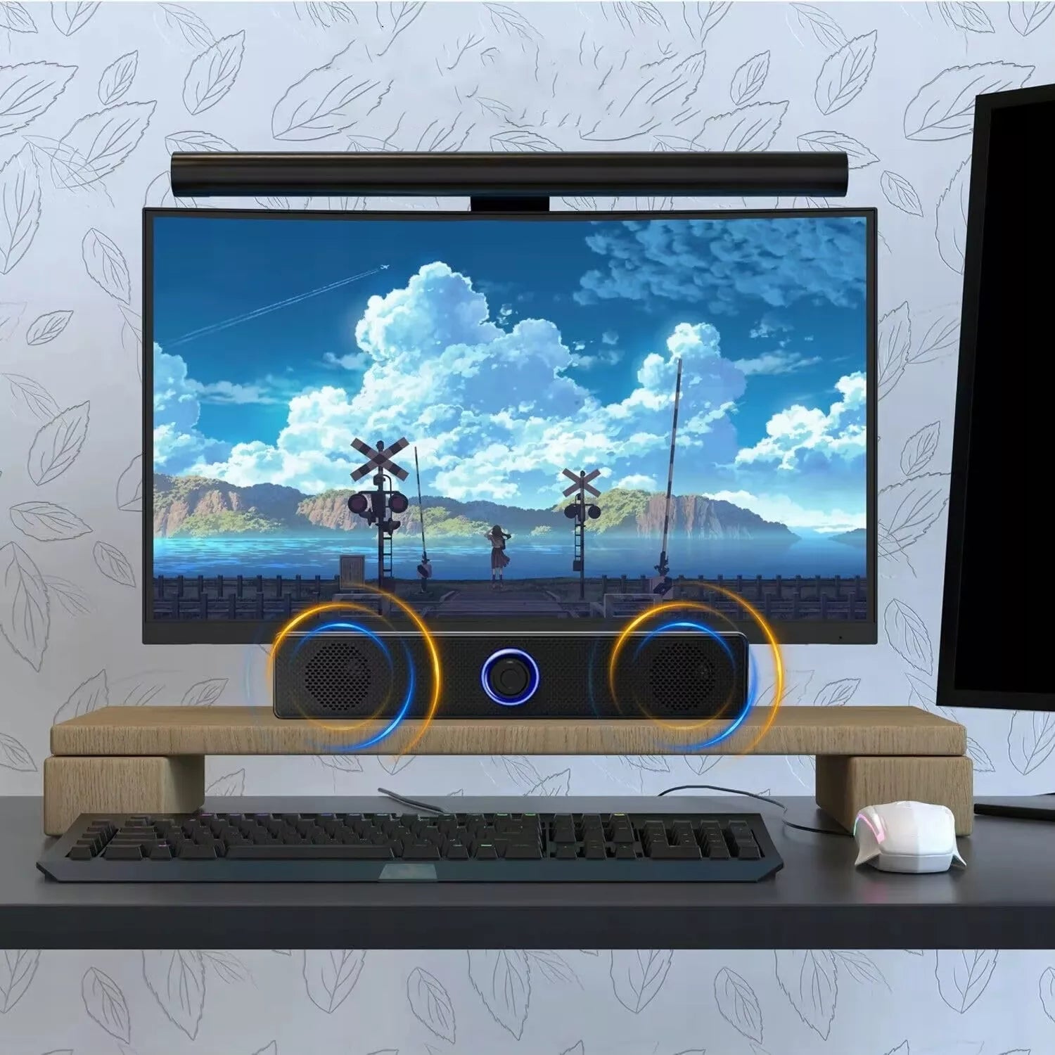 Mini kompiuterio garsiakalbiai 2.0 USB nešiojamam kompiuteriui, PC, LED 18W
