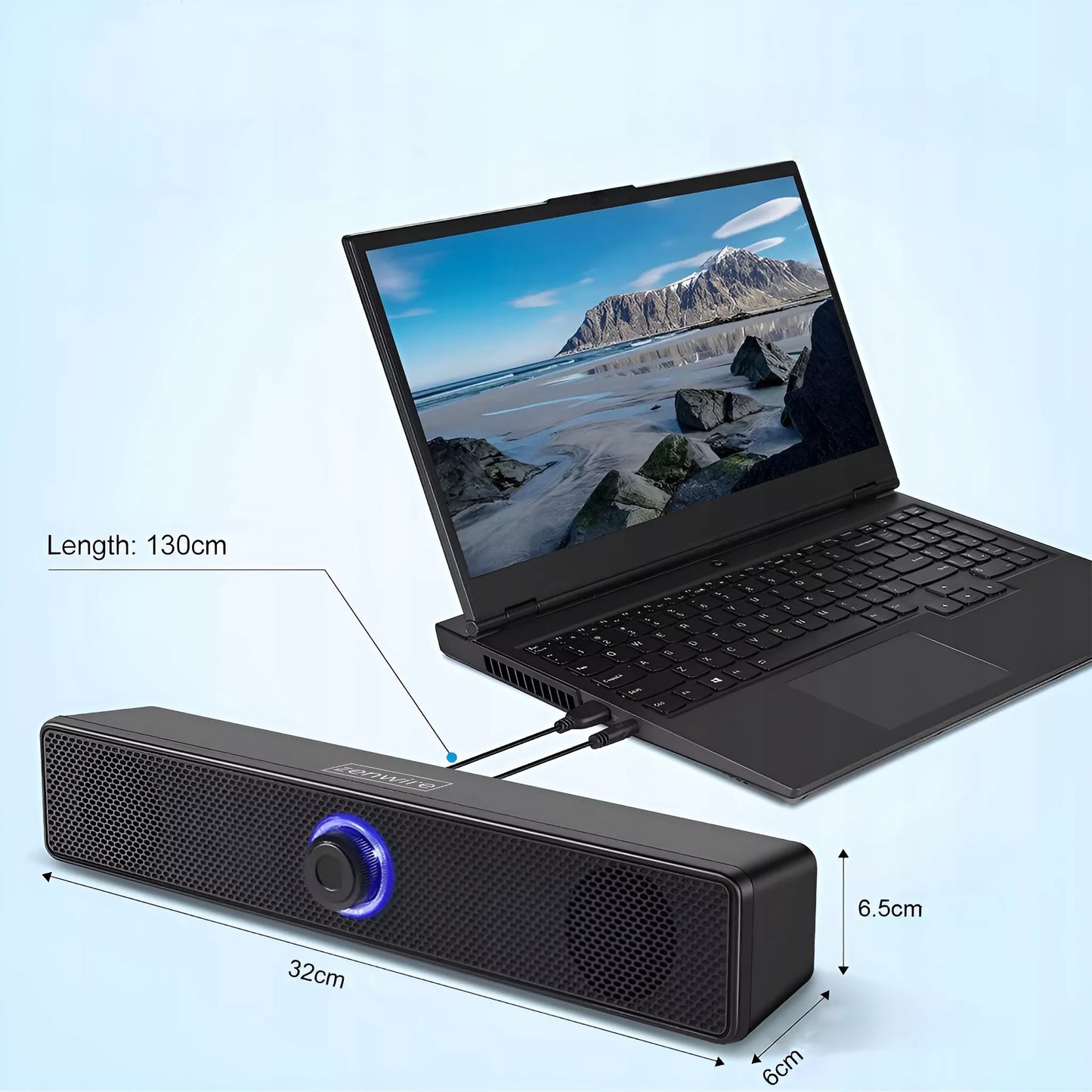 Mini kompiuterio garsiakalbiai 2.0 USB nešiojamam kompiuteriui, PC, LED 18W