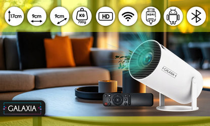 Mini nešiojamas projektorius GALAXIA HY300, Android, LED, WiFi, Full HD, Smart TV