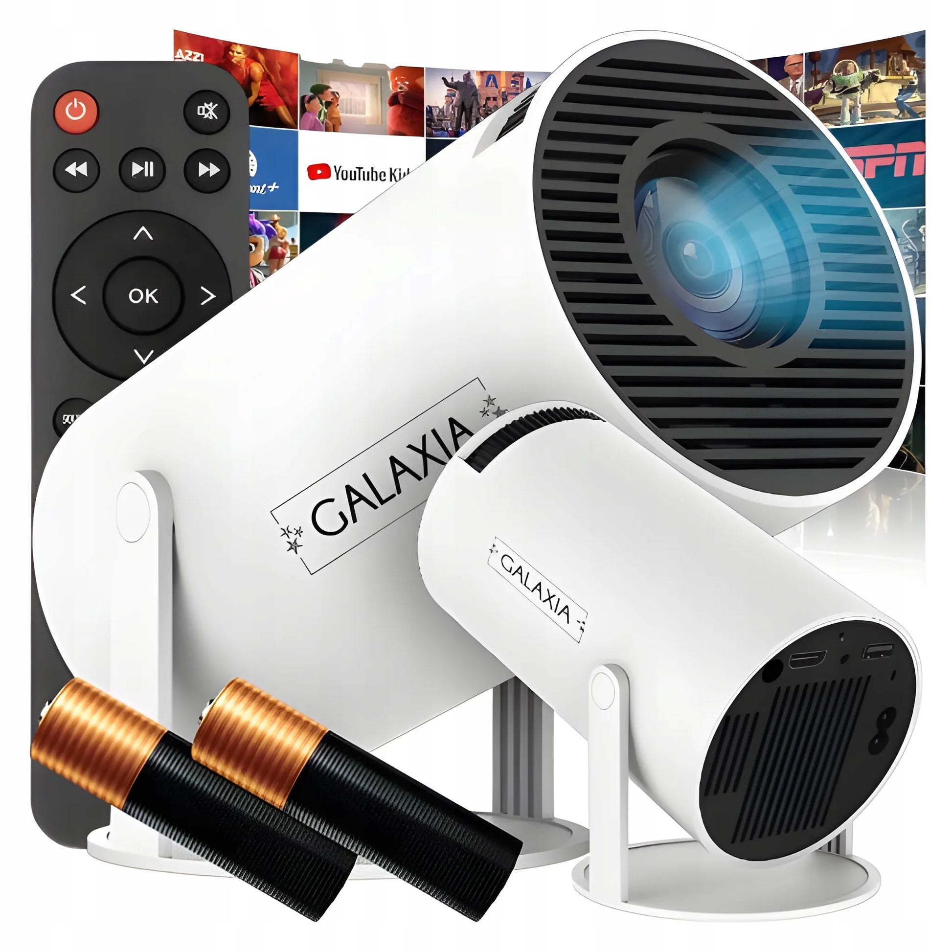 Mini nešiojamas projektorius GALAXIA HY300, Android, LED, WiFi, Full HD, Smart TV