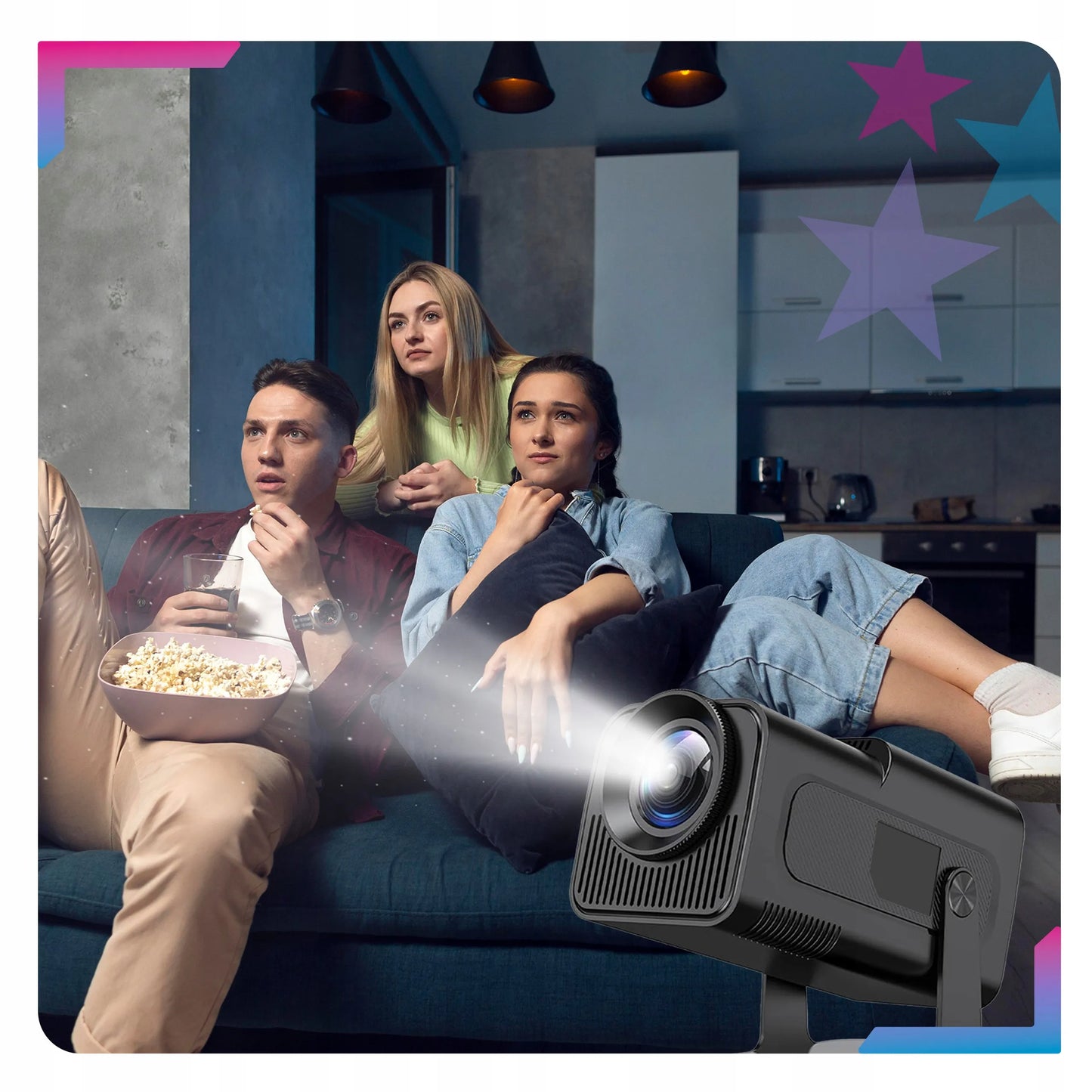Mini projektorius Android LED WiFi nešiojamas HD Smart TV HY320