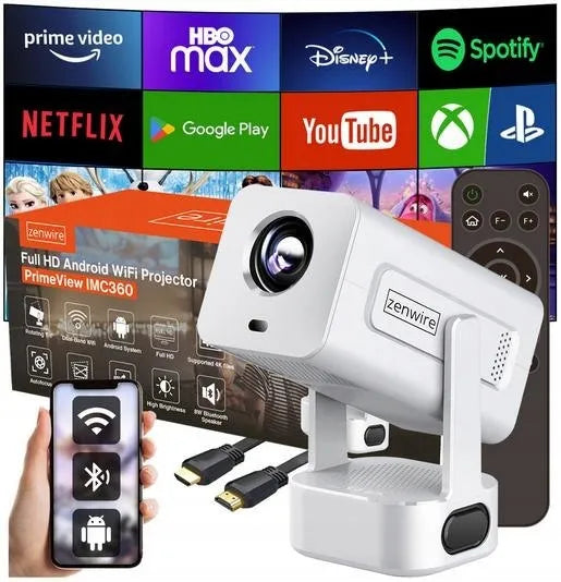 Mini projektorius Zenwire PrimeView IMC360 Android 13/WiFI/400 ANSI/FULL HD