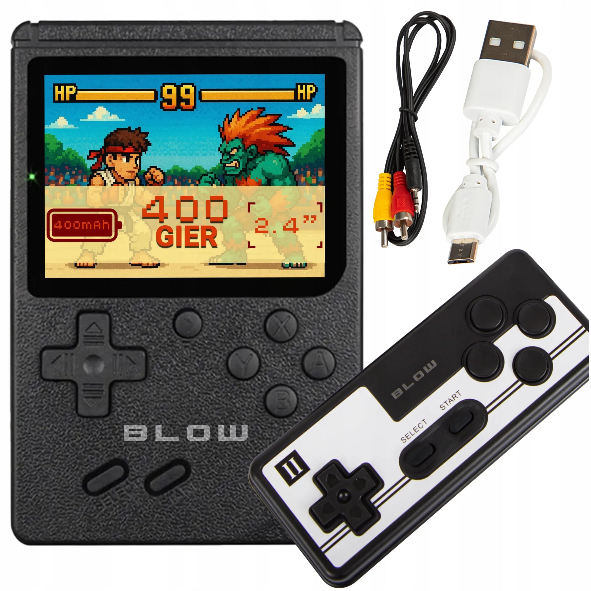 MINI RETRO ŽAIDIMŲ KONSOLĖ GAMEBOY NEŠIOJAMA ŽAIDIMŲ KONSOLĖ TV AV 400 ŽAIDIMŲ 2 ŽAIDĖJAMS
