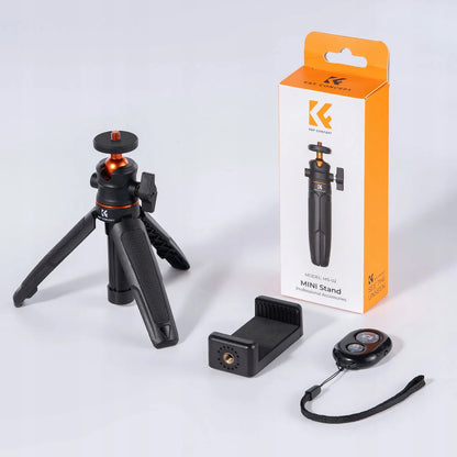 Mini trikojis stovas, asmenukių lazda telefonui + Bluetooth nuotolinio valdymo pultas K&F