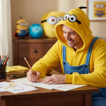 Miniono stiliaus „onesie“ kigurumi pižama, kostiumas, S dydis, 145–155 cm