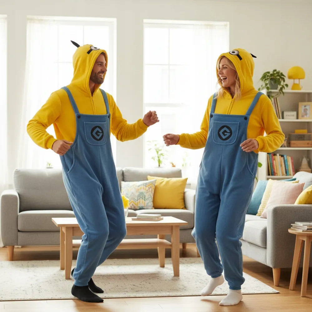 Miniono stiliaus „onesie“ kigurumi pižama, kostiumas, S dydis, 145–155 cm