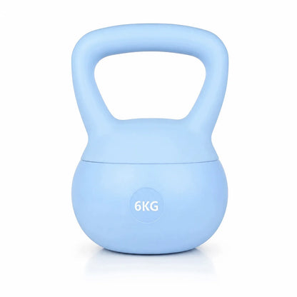 Minkštas kettlebell 6 kg – mėlynas treniruočių svarmuo