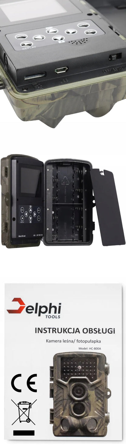 Miškinė kamera „Delphi HC-800A“ 24 Mpx Full HD, nematomi IR 940nm spinduliai
