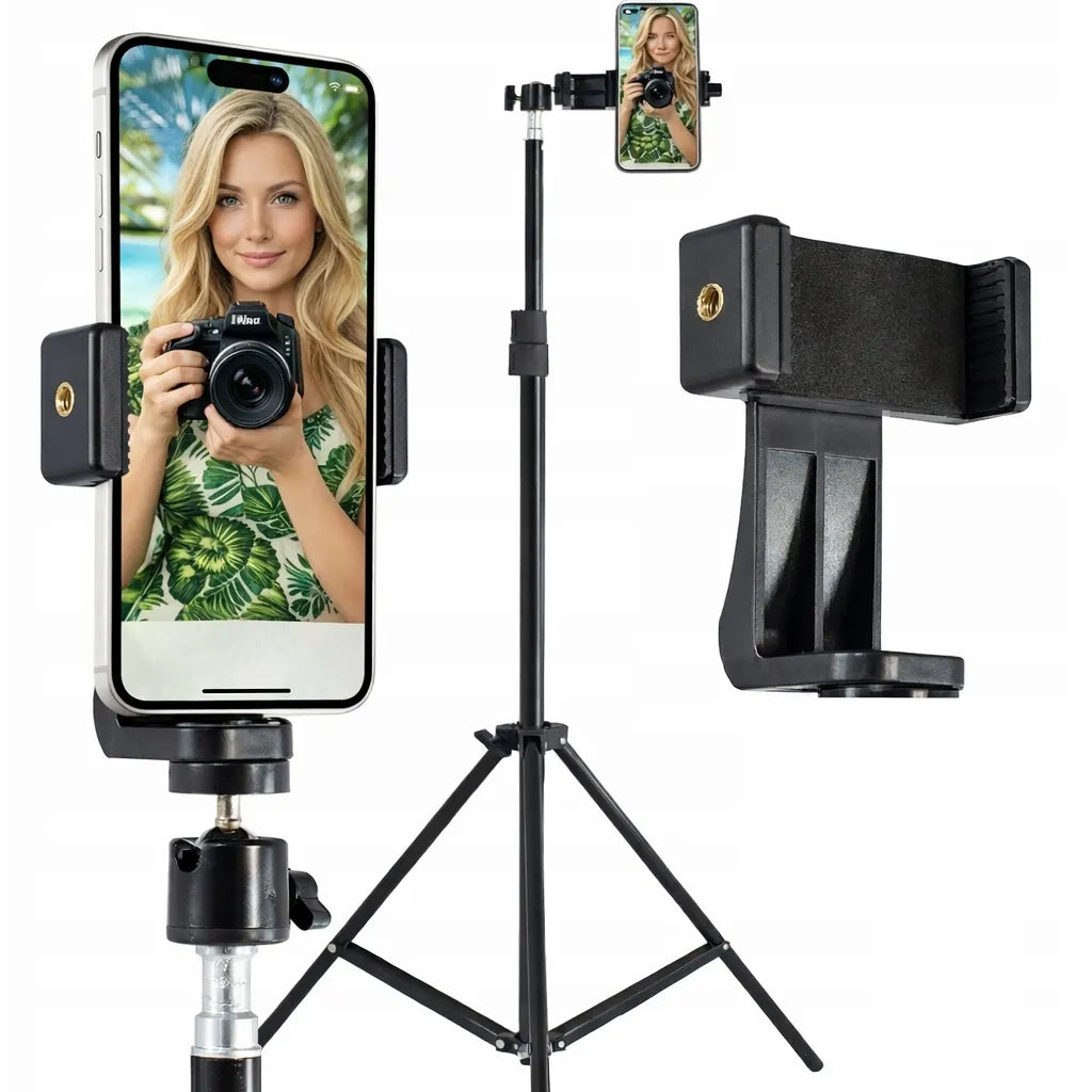 Mobilari M111069 72-210 cm trikojis stovas telefonui ir fotoaparatui, lengvas 2 kg apkrova