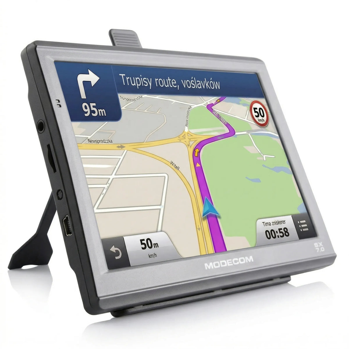 MODECOM FreeWAY SX 7.0 7 colių GPS navigacija sunkvežimiams su Europos žemėlapiais, TIR ir autobusų maršrutais