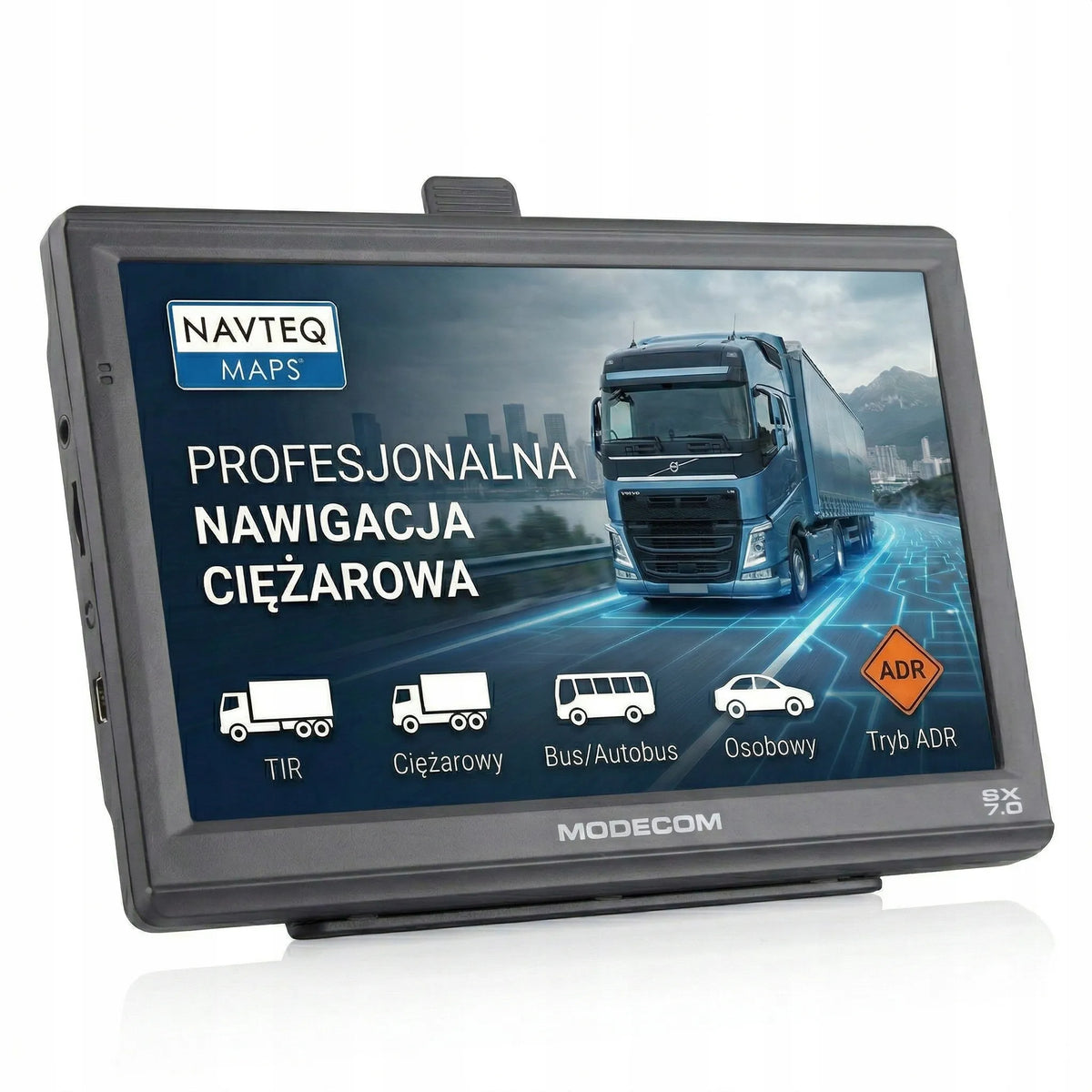 MODECOM FreeWAY SX 7.0 7 colių GPS navigacija sunkvežimiams su Europos žemėlapiais, TIR ir autobusų maršrutais