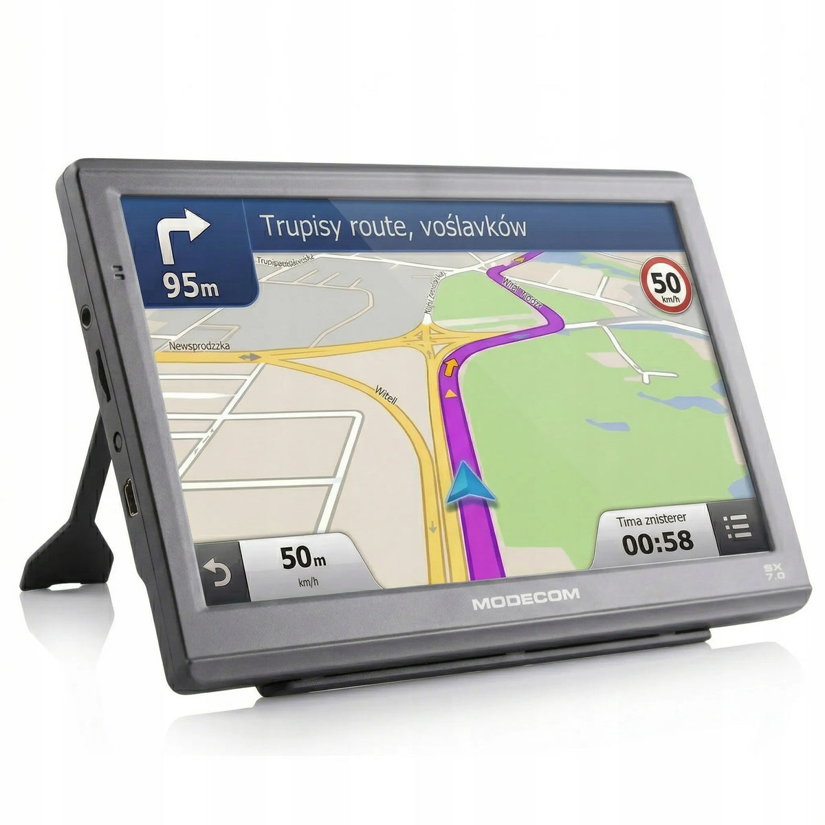 MODECOM FreeWAY SX 7.0 7 colių GPS navigacija sunkvežimiams su Europos žemėlapiais, TIR ir autobusų maršrutais