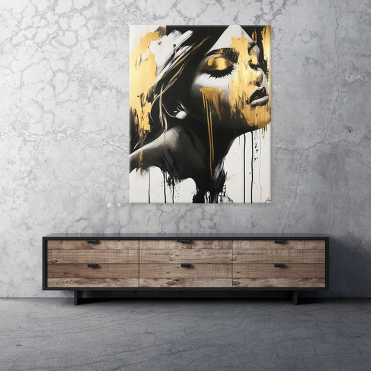 Modernus moters veido paveikslas ant drobės miegamajam ir svetainei, 60 × 40 cm
