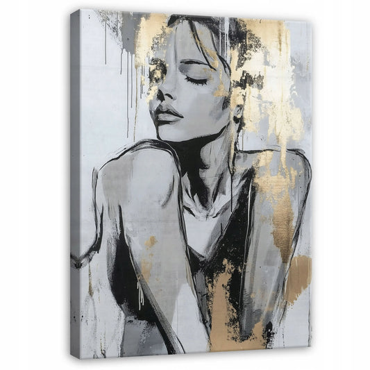 Modernus moters veido paveikslas ant drobės su rėmu, 60 × 40 cm