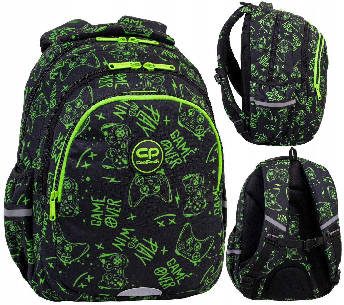 Mokyklinė kuprinė berniukui Coolpack Game Night juoda Jerry